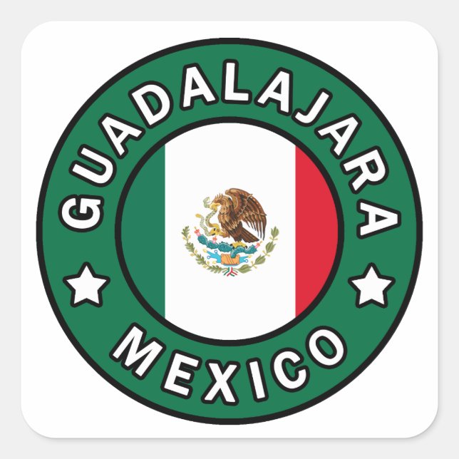 Guadalajara Mexiko Quadratischer Aufkleber (Vorderseite)
