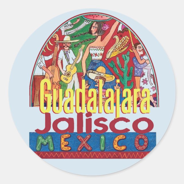 GUADALAJARA Mexiko Runder Aufkleber (Vorderseite)