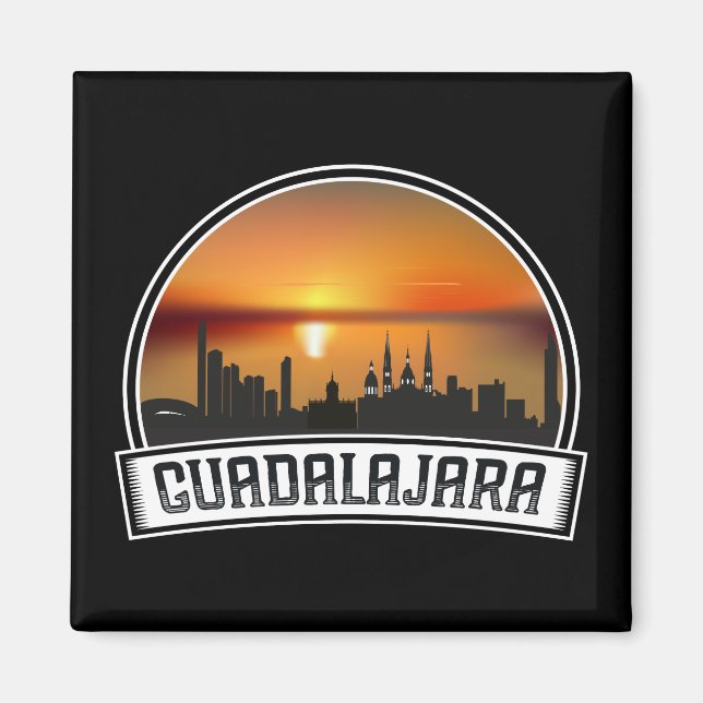 Guadalajara Mexiko Stadt Aussicht Sonnenuntergang Magnet (Vorne)