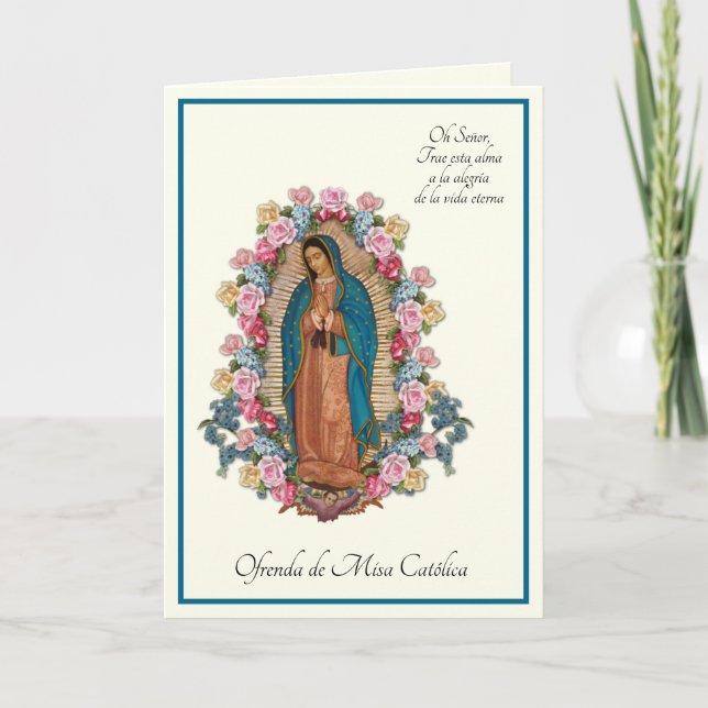 Guadalupe Beileid Mass Angebot Gebet Karte (Vorderseite)