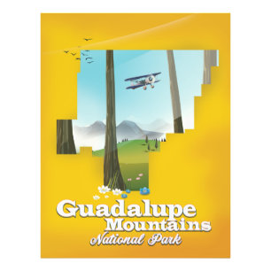Guadalupe Berge Nationalpark, Texas Karte. Fotodruck