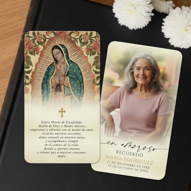 Guadalupe In Loving Memory Spanish Prayer Cards (Von Creator hochgeladen)