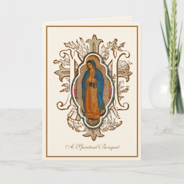 Guadalupe Jungfrau Mary katholische Spirituosen Bo Dankeskarte (Vorderseite)