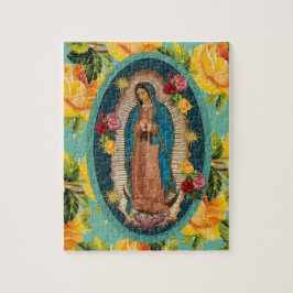 Guadalupe Jungfrau Mary Yellow Roses Religiös