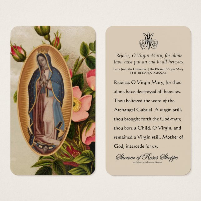Guadalupe Mary Gebet gegen Heresien (Vorne & Hinten)