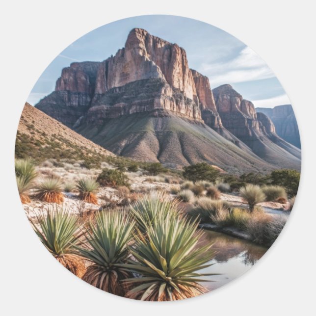 Guadalupe Mountain Nationalpark Reisen Runder Aufkleber (Vorderseite)