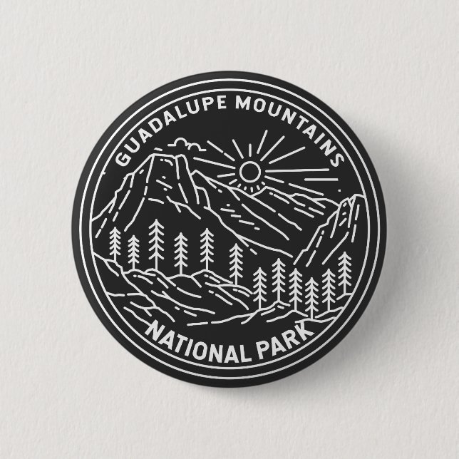 Guadalupe Mountains Nationalpark Monoline Button (Vorderseite)