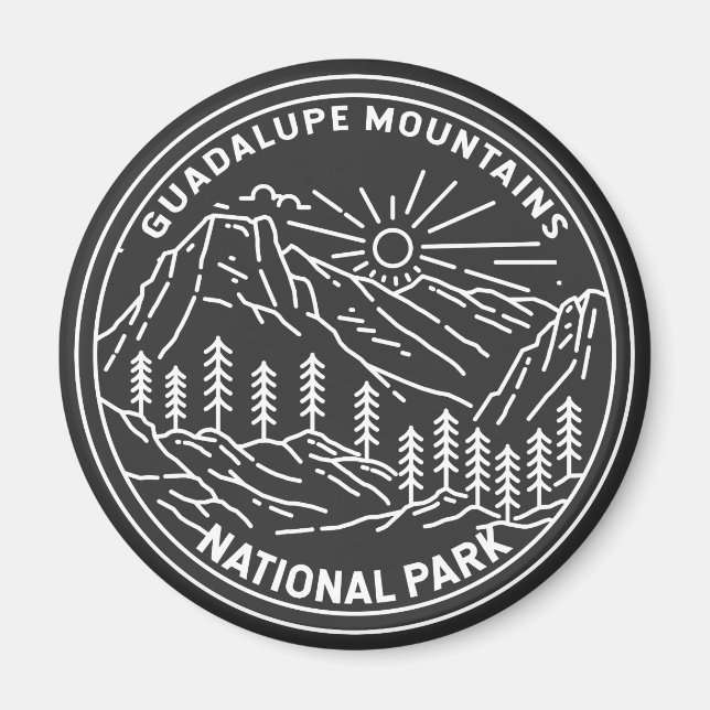 Guadalupe Mountains Nationalpark Monoline Magnet (Vorne)