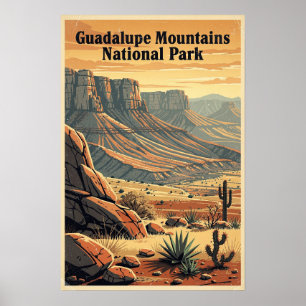 Guadalupe Mountains Nationalpark Retro Poster