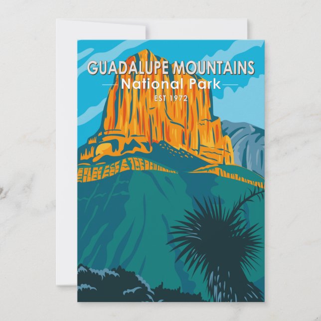 Guadalupe Mountains Nationalpark Texas Vintag Feiertagskarte (Vorderseite)