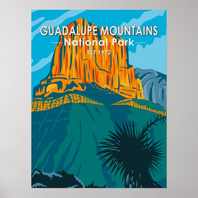 Guadalupe Mountains Nationalpark Texas Vintag Poster (Vorne)