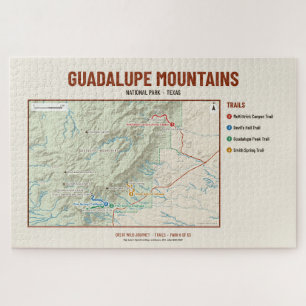 Guadalupe Mountains Nationalpark-Wanderkarte-Rätse