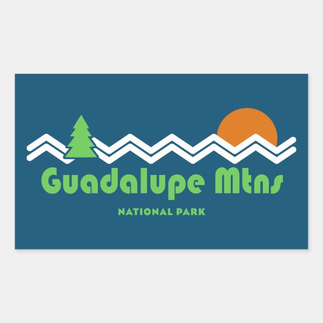 Guadalupe Nationalpark Retro Rechteckiger Aufkleber (Vorderseite)
