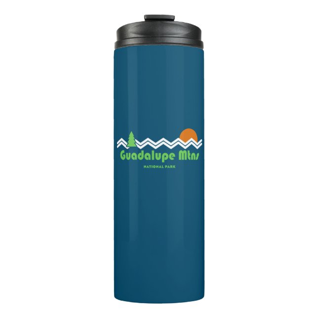Guadalupe Nationalpark Retro Thermosbecher (Vorderseite)