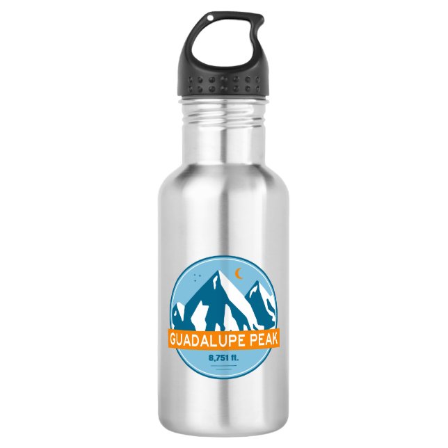 Guadalupe Peak Texas Stars Moon Edelstahlflasche (Vorderseite)