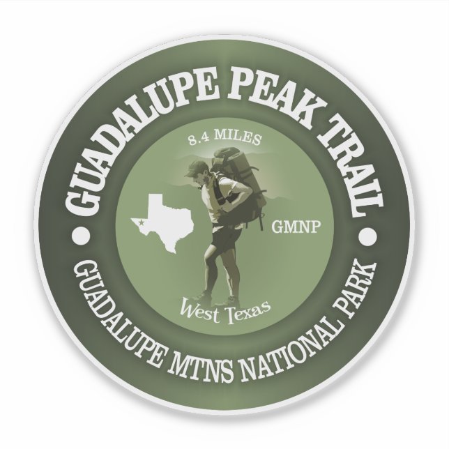 Guadalupe Peak Trail (O) Aufkleber (Vorderseite)