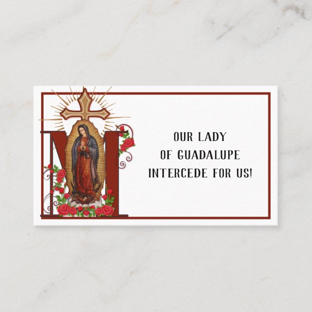 Guadalupe Prière religieuse Cartes saintes (Devant)