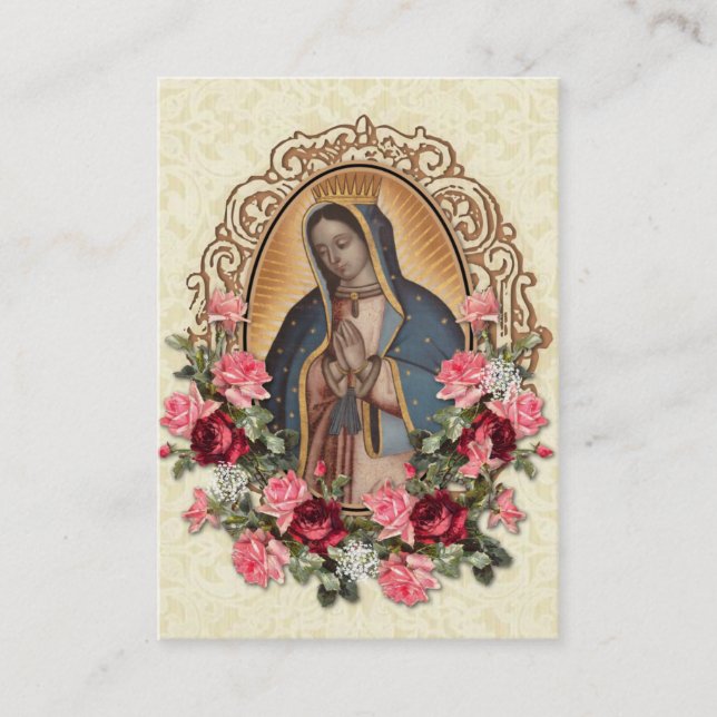 Guadalupe Rose Gastgeschenk Hochzeit Heilige Karte (Vorderseite)
