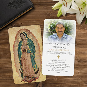 Guadalupe-Totenmesse-katholische Foto-Gebetskarte