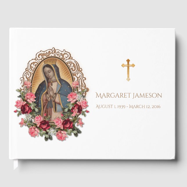 Guadalupe Vierge Marie Funeral Memorial Livre d'or (Recto)
