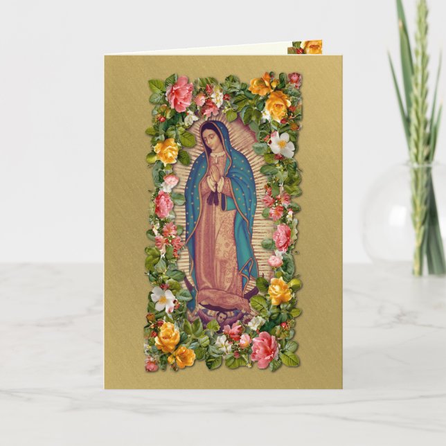 Guadalupe Virgin Mary Catholic Spanish Gracias Dankeskarte (Vorderseite)