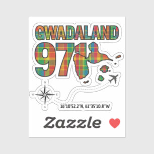 Guadeloupe 971 Gwadaland  - Reise Antillen Aufkleber