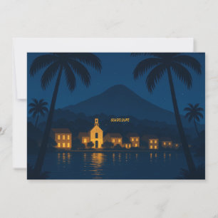 Guadeloupe 971 – Tropische Nachtillustration Einladung