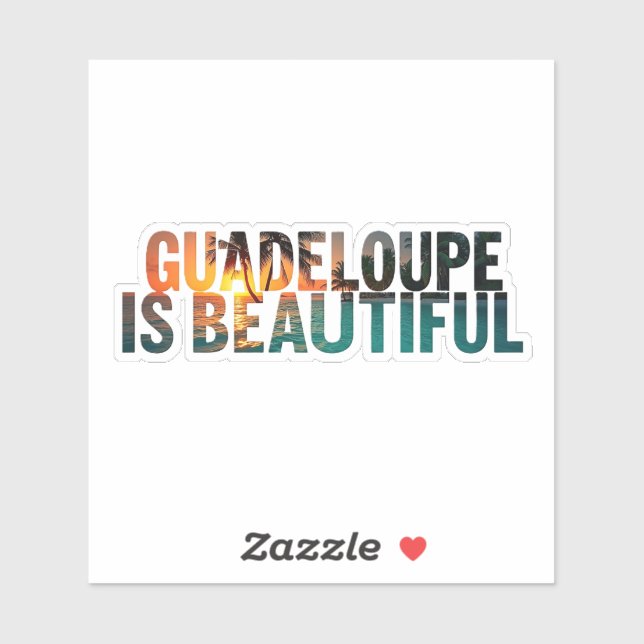 GUADELOUPE AUFKLEBER (Blatt)