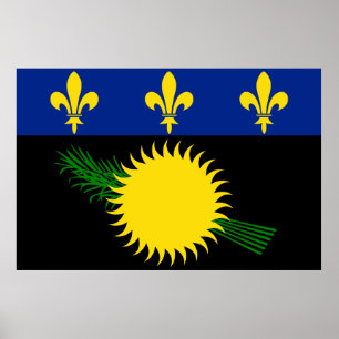 Guadeloupe flag Poster