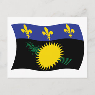 Guadeloupe Flag Postkarte
