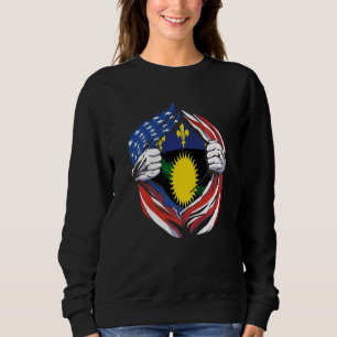 Guadeloupe-Flagge Amerikanisch Stolz auf meine Gua Sweatshirt