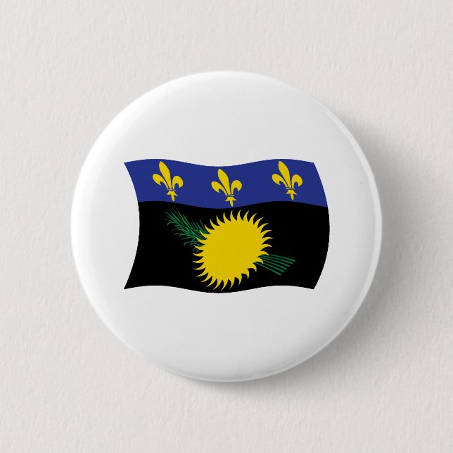 Guadeloupe-Flagge-Button Button (Vorderseite)