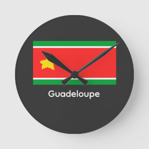 Guadeloupe flagge  runde wanduhr
