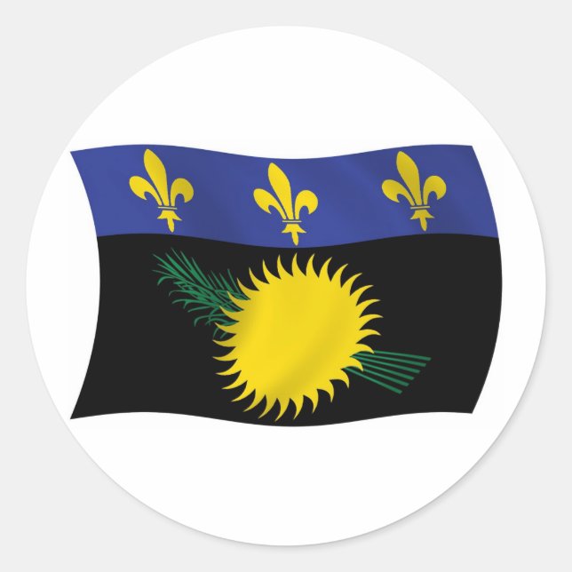 Guadeloupe Flaggen-Aufkleber Runder Aufkleber (Vorderseite)