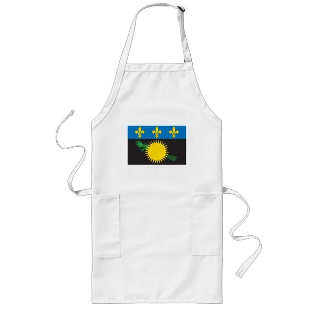 Guadeloupe-Flaggen-Schürze Lange Schürze (Vorne)