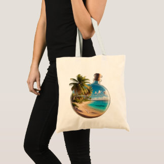 Guadeloupe-Flasche: Tropischer Strand Tragetasche