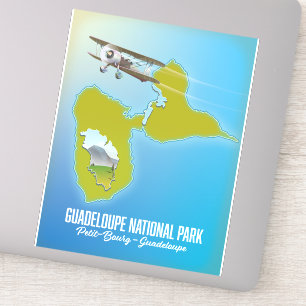 Guadeloupe National Park Map Aufkleber