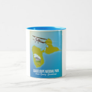 Guadeloupe National Park Map Zweifarbige Tasse