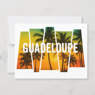 Guadeloupe Palmiers & Sonnenuntergang Postkarte