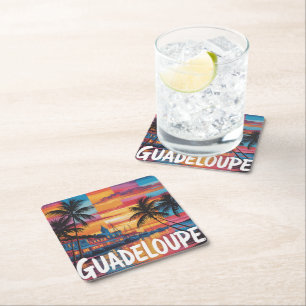 Guadeloupe rechteckiger pappuntersetzer