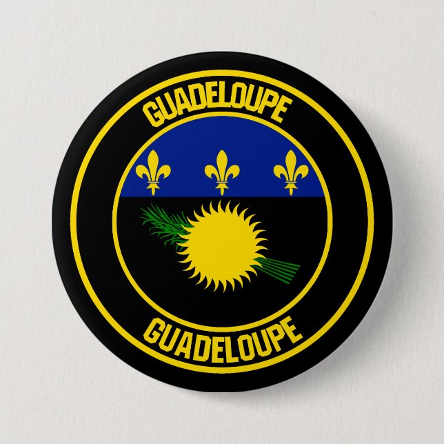 Guadeloupe-RundEmblem Button (Vorderseite)
