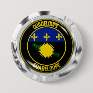 Guadeloupe-RundEmblem Button