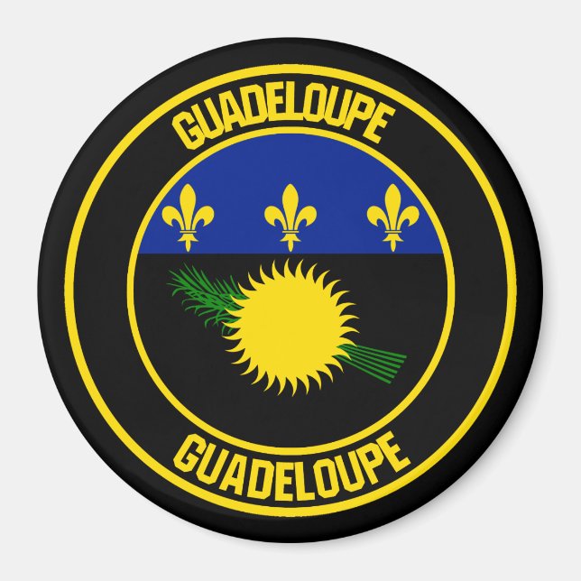Guadeloupe-RundEmblem Magnet (Vorne)