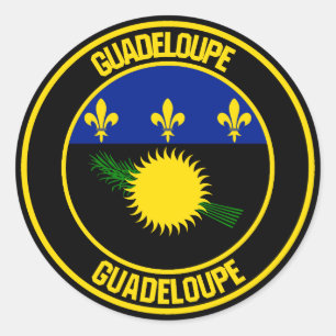 Guadeloupe-RundEmblem Runder Aufkleber