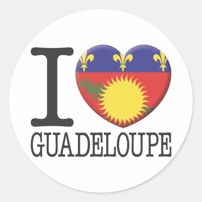 Guadeloupe Runder Aufkleber (Vorderseite)