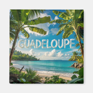 Guadeloupe Tropisch Karibiklandschaft Aquarell Magnet