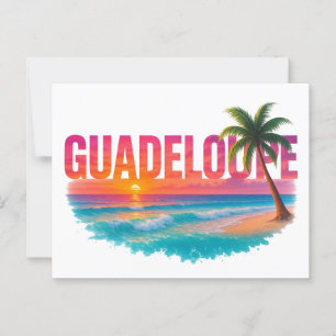 Guadeloupe Tropischer Sonnenuntergang  Postkarte