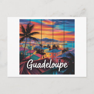Guadeloupe Vibrierender Sonnenuntergang Postkarte