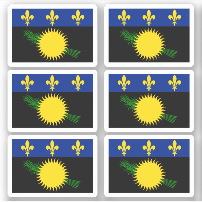 Guadeloupscher Flaggenaufkleber Aufkleber (Vorderseite)