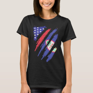 Guam-amerikanischer Patriot gewachsenes Herz Flagg T-Shirt